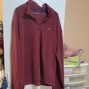 Crown & Ivy Men's Maroon Zip-Up Sweater XXL